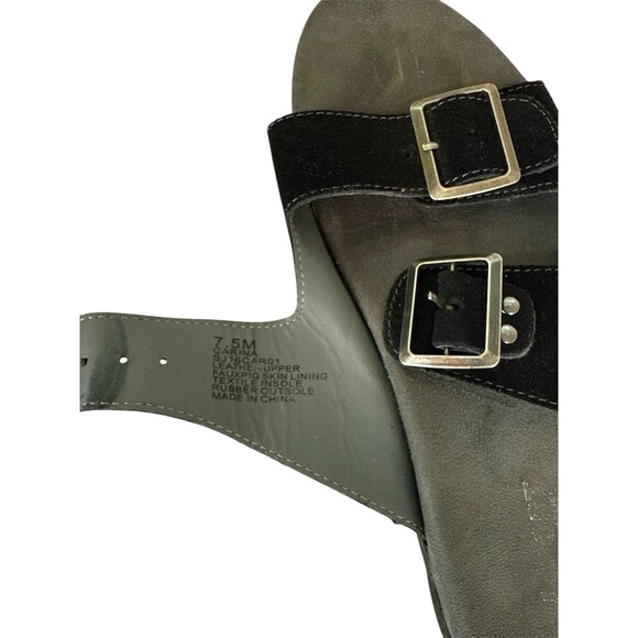 J‎ Sport Jambu Carina Style Size 7.5M Black Leather Slide Sandals Double Buckle - Picture 8 of 9